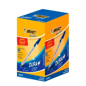 Caneta Esferográfica Bic Cristal Azul Dura+ – Caixa com 50 unidades