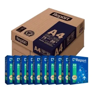 Papel Sulfite A4 Report 75g – Caixa com 10 Resmas – 5000 Folhas