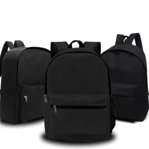Mochila Feminina¹Masculina Reforçada Trabalho Escolar Preta – Caixa com 10 Unidades