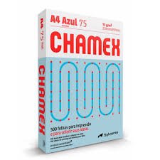 Papel Sulfite A4 Chamex Azul 75g 210 x 297mm – Caixa com 10 Resmas – 5000 Folhas